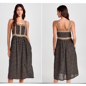 Sea Rosa Embroidery Slip Dress  - Medium